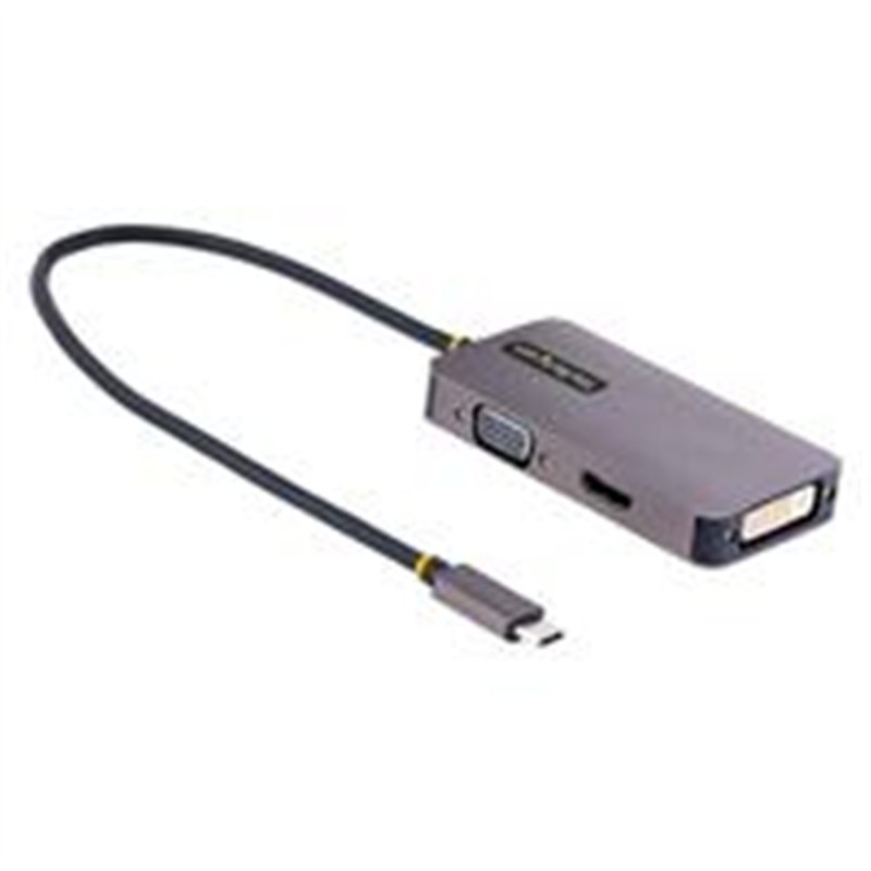 ADAPTADOR DE VIDEO USB C STARTECH.COM, ADAPTADOR USB TIPO C A HDMI VGA DVI HASTA 4K 60HZ, ADAPTADOR DE PANTALLA MULTIPUERTOS, CO
