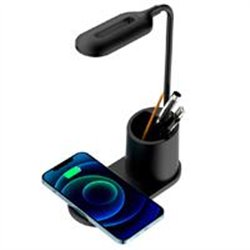 CARGADOR  ACTECK ENERGON LUMIMATE CI711 / INALAMBRICO QI / 15 W / APPLE - SAMSUNG / QI / 1 DISPOSITIVO / INCLUYE LAMPARA /  NEGR