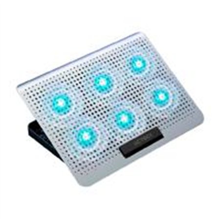 BASE ENFRIADORA ACTECK FROOST MAX B480 / 2 PUERTOS USB / 16 PULGADAS / 7 NIVELES / 6 VENTILADORES 10 W RMS / ALUMINIO / ANTIDERR