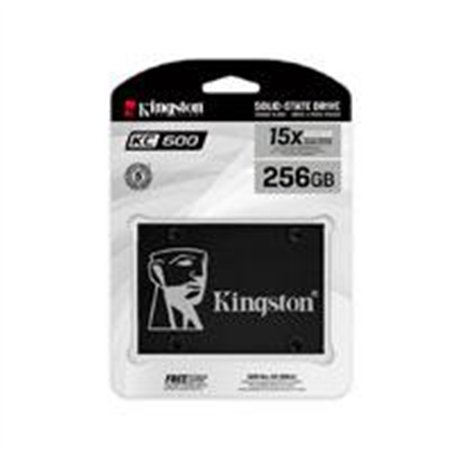 UNIDAD DE ESTADO SOLIDO KINGSTON INTERNO KC600 256GB 2.5 SATA3 7MM LECT.550/ESCRIT.500MB/S NAND 3D TLC PC/LAPTOP SKC600/256G