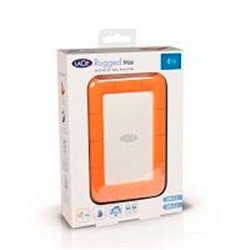 DISCO DURO EXTERNO LACIE RUGGED MINI 4TB 2.5 PORTATIL USB 3.0 NARANJA-PLATA WINDOWS MAC CONTRAGOLPES AGUA Y POLVO