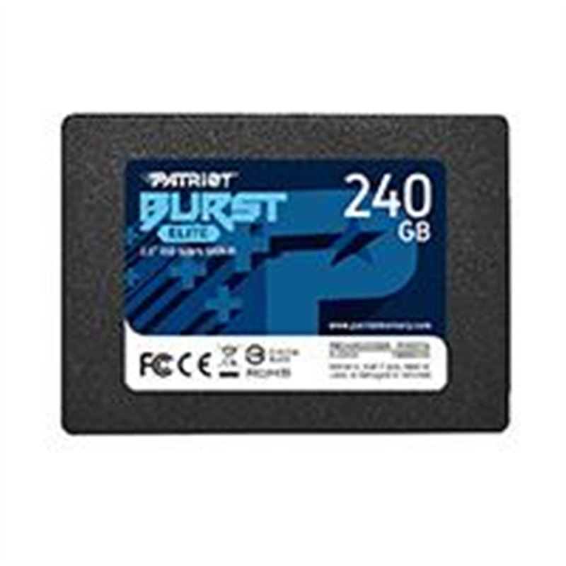 UNIDAD DE ESTADO SOLIDO INTERNO 240GB PATRIOT BURST ELITE 2.5 SATA 3 LECT.450/ESCR.320MBS 7MM PC/LAPTOP/MINIPC SIN BACKET
