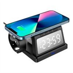 CARGADOR ACTECK ENERGON S-MATE CI730 / INALAMBRICO QI / 3W - 15 W / APPLE - SAMSUNG / 3 DISPOSITIVOS / RELOJ DIGITAL / NEGRO / A