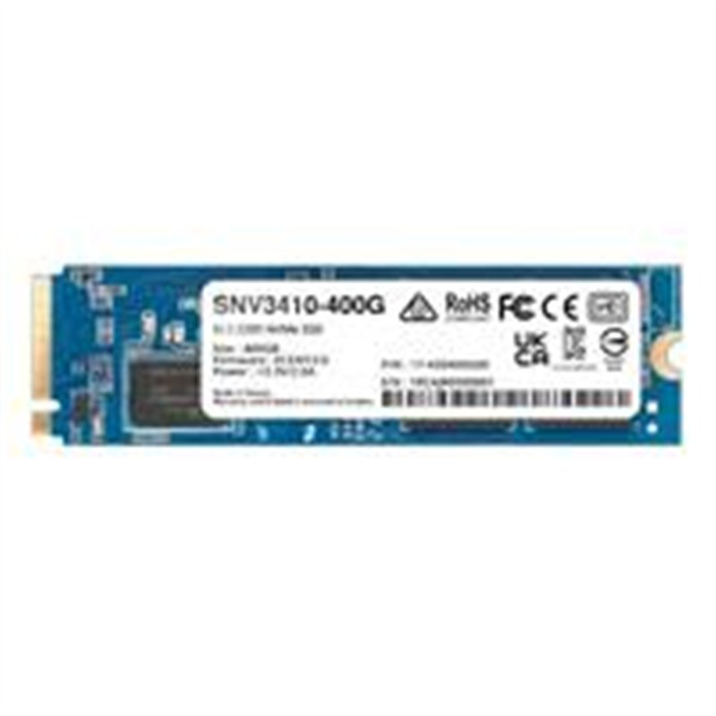 UNIDAD DE ESTADO SOLIDO SYNOLOGY SSD M.2 2280 NVME SNV3410-400 GB PCIE GEN3 X4 LECT 3000MB/S ESCRIT 750MB/S, SOLO PARA EQUIPOS S