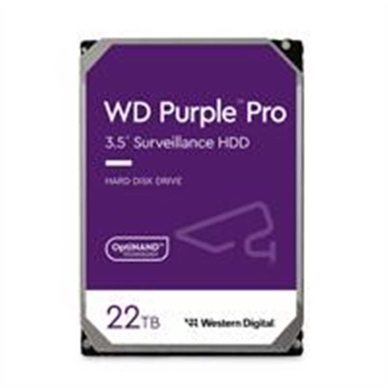 DISCO DURO INTERNO WD PURPLE PRO 22TB 3.5 ESCRITORIO SATA3 6GB/S 512MB 7200RPM 24X7 IA DVR NVR 1-16 BAHIAS 1-64 CAMARAS WD221PUR