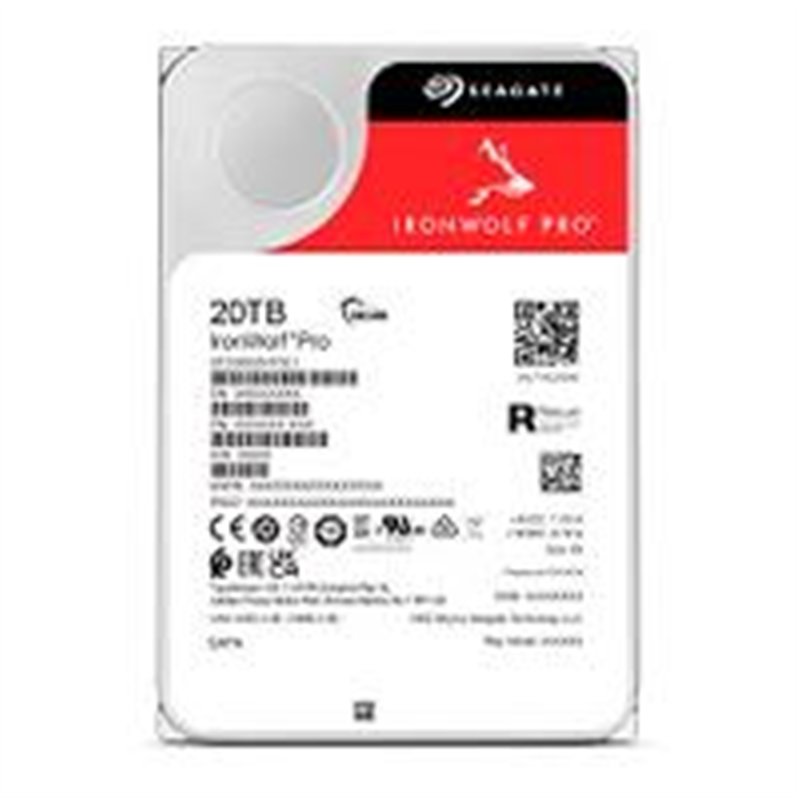 DISCO DURO INTERNO SEAGATE IRONWOLF PRO 20TB 3.5 ESCRITORIO SATA3 6GB/S 256MB 7200RPM 24X7 HOT-PLUG NAS SIN LIMITE DE BAHIAS