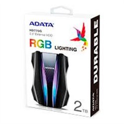 DISCO DURO EXTERNO ADATA HD770G 2TB PORTATIL 2.5 USB 3.2 WINDOWS MAC LINUX CONTRAGOLPES GAMING RGB COLOR NEGRO (AHD770G-2TU32G1-