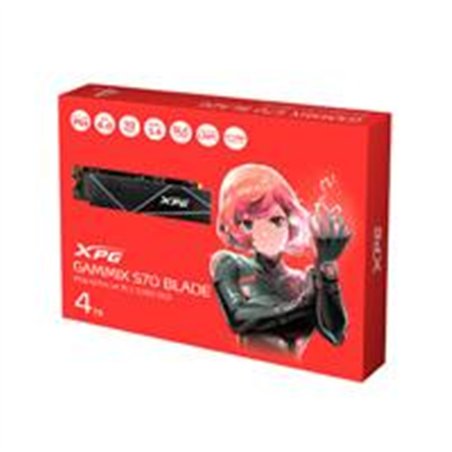 UNIDAD DE ESTADO SOLIDO SSD INTERNO XPG GAMMIX S70 BLADE 4TB M.2 2280 NVME PCIE GEN 4X4 LECT.7400 ESCRIT. 6100 MBS 3DNAND PC LAP