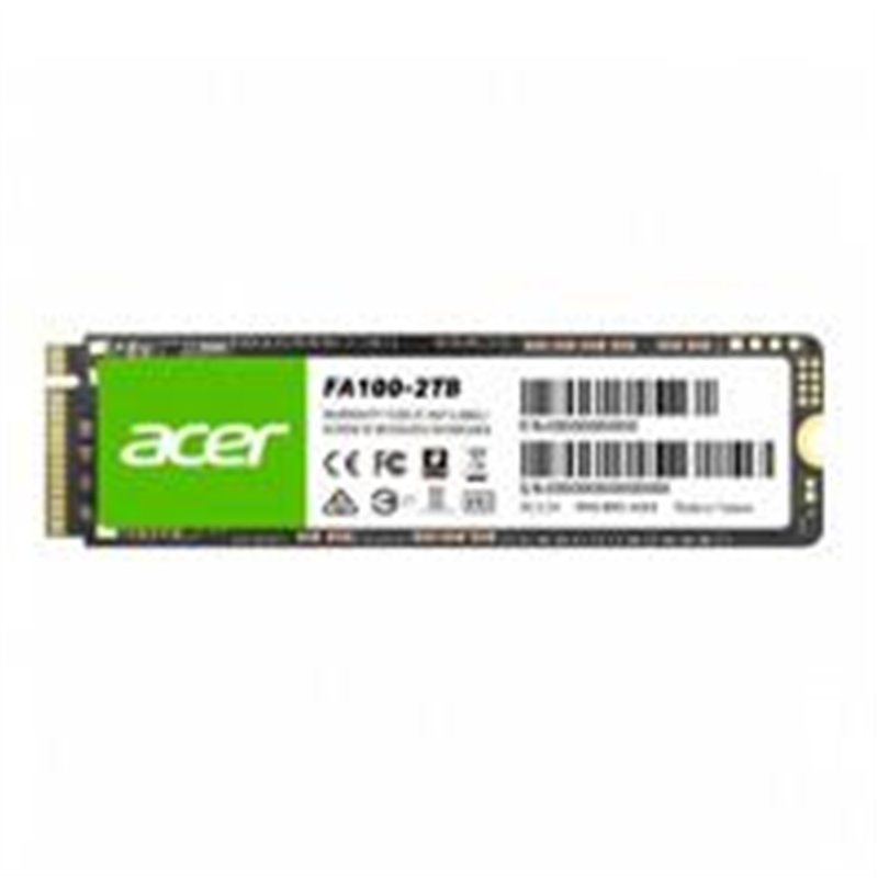 UNIDAD DE ESTADO SOLIDO SSD INTERNO ACER FA100 2TB M.2 2280 NVME PCIE GEN 3X4 LECT.3300 ESCRIT. 2700 MBS 3D TLC NAND PC LAPTOP M