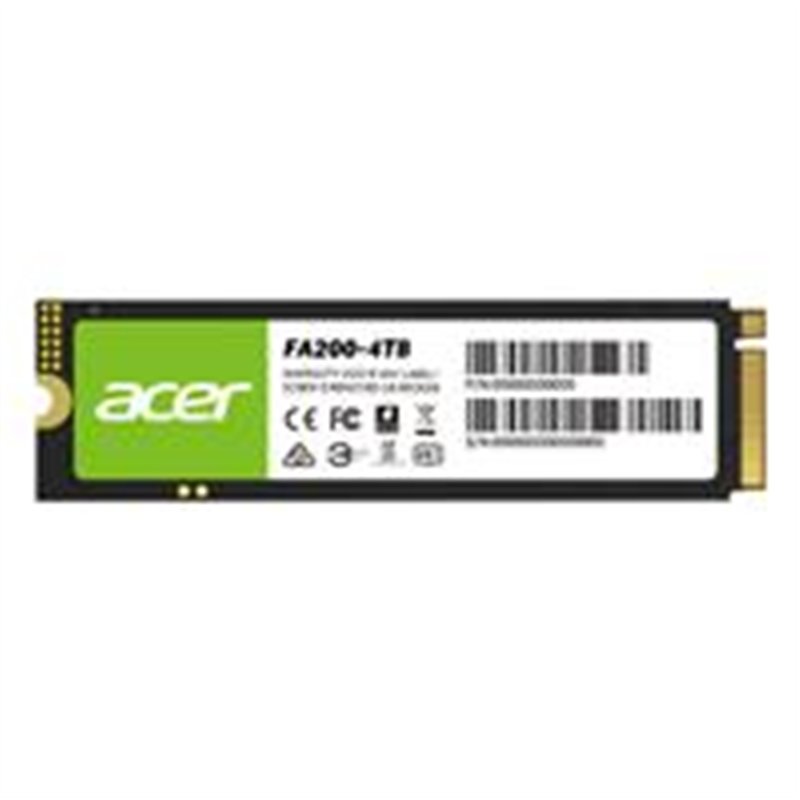 UNIDAD DE ESTADO SOLIDO SSD INTERNO ACER FA200 500GB M.2 2280 NVME PCIE GEN 4X4 LECT.7200 ESCRIT.6200 MBS 3D TLC NAND PC LAPTOP 