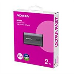 UNIDAD DE ESTADO SOLIDO SSD EXTERNO ADATA SE880 2TB PORTATIL USB 3.2 USB TIPO C GRIS TITANIO WINDOWS MAC LINIX ANDROID PS4/5 XBO