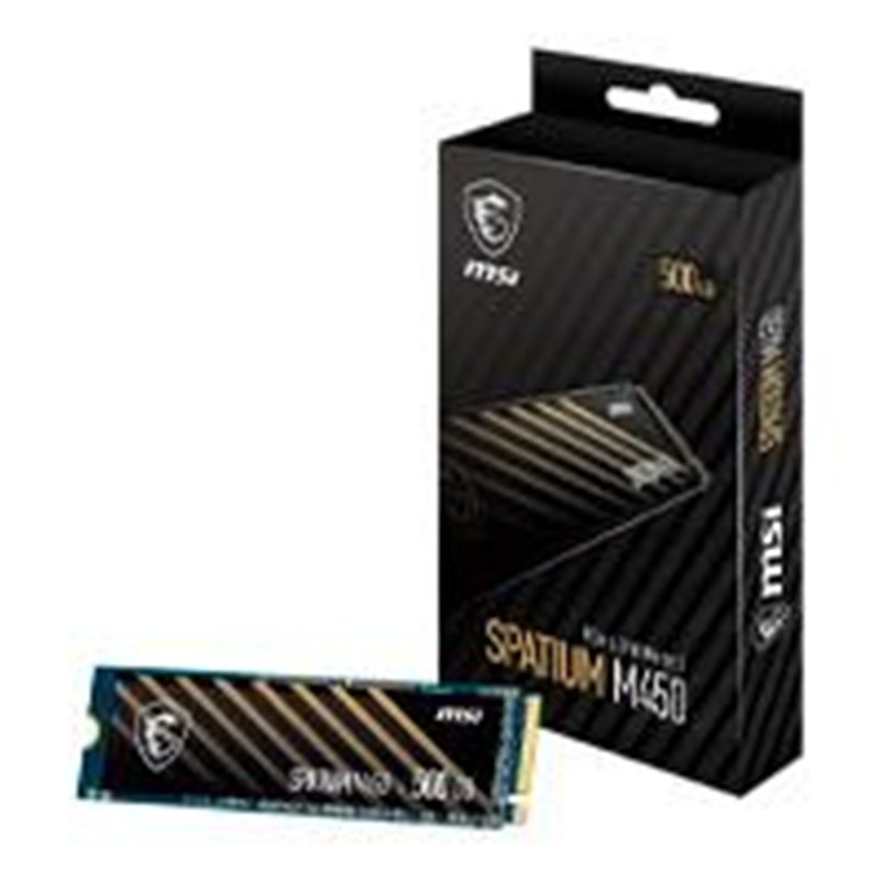 UNIDAD DE ESTADO SOLIDO SSD INTERNO MSI SPATIUM M450 500 GB M.2 2280 PCIE GEN4X4, NVME 1.4 LEC 3600 / ESC 2300 MB/S SPATIUM M450