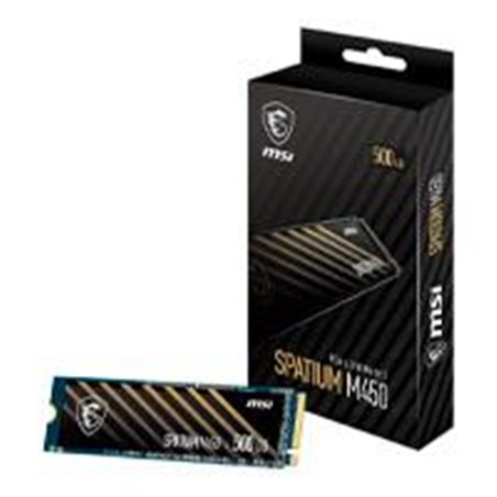 UNIDAD DE ESTADO SOLIDO SSD INTERNO MSI SPATIUM M450 500 GB M.2 2280 PCIE GEN4X4, NVME 1.4 LEC 3600 / ESC 2300 MB/S SPATIUM M450