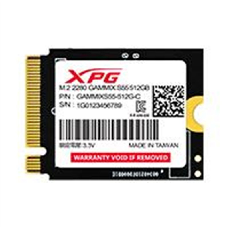 UNIDAD DE ESTADO SOLIDO SSD INTERNO XPG GAMMIX S55 512GB M.2 2230 NVME PCIE GEN 4X4 LECT. 5000 ESCRIT. 3700 MBS 3DNAND PC MINIPC