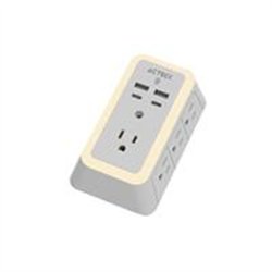 CARGADOR DE PARED ACTECK ENERGON LUMINA CP515 / 11 EN 1 / 7 X TOMACORRIENTE / 2 USB / 2 TIPO C / RESISTENTE AL FUEGO / SUPRESOR 