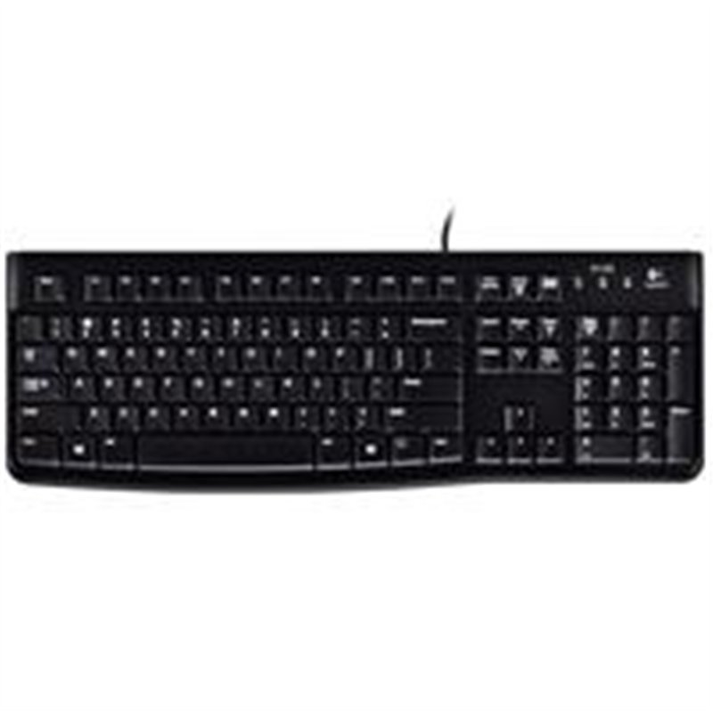 TECLADO LOGITECH K120 NEGRO ALAMBRICO USB PC / WINDOWS RESISTENTE A DERRAMES