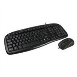 KIT TECLADO Y MOUSE ALAMBRICOS CONECTOR USB IDEAL PARA USUARIOS DIESTROS Y ZURDOS EASY LINE BY PERFECT CHOICE BALANCE - NEGRO