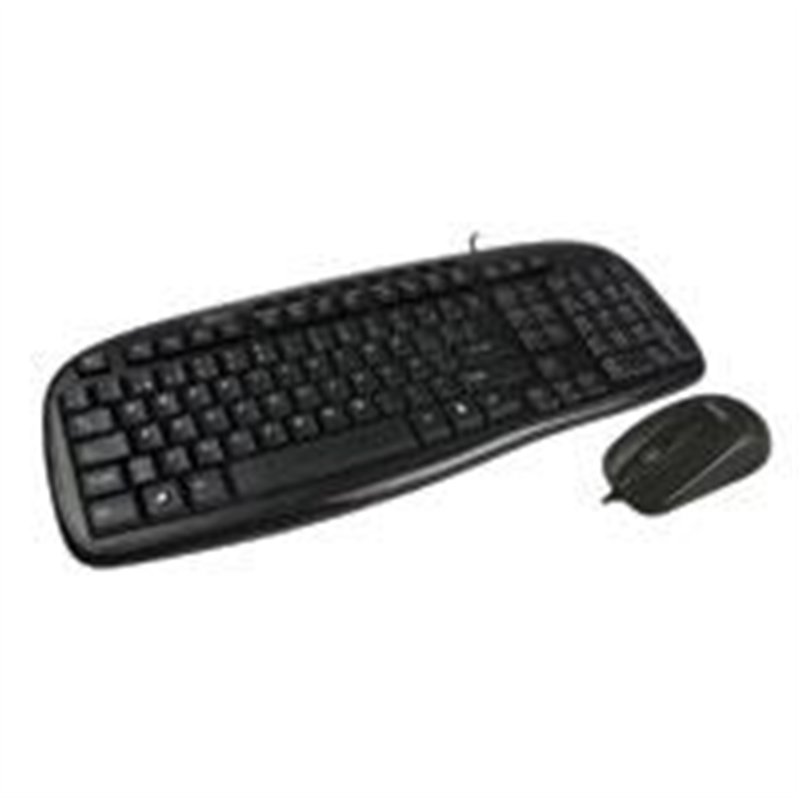 KIT TECLADO Y MOUSE ALAMBRICOS CONECTOR USB IDEAL PARA USUARIOS DIESTROS Y ZURDOS EASY LINE BY PERFECT CHOICE BALANCE - NEGRO