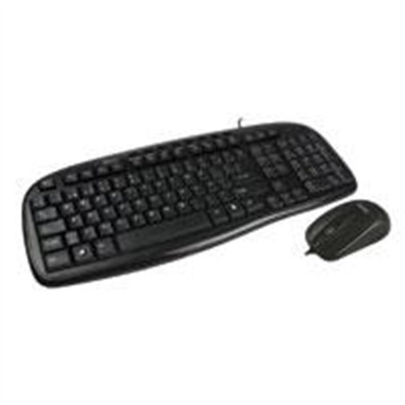 KIT TECLADO Y MOUSE ALAMBRICOS CONECTOR USB IDEAL PARA USUARIOS DIESTROS Y ZURDOS EASY LINE BY PERFECT CHOICE BALANCE - NEGRO