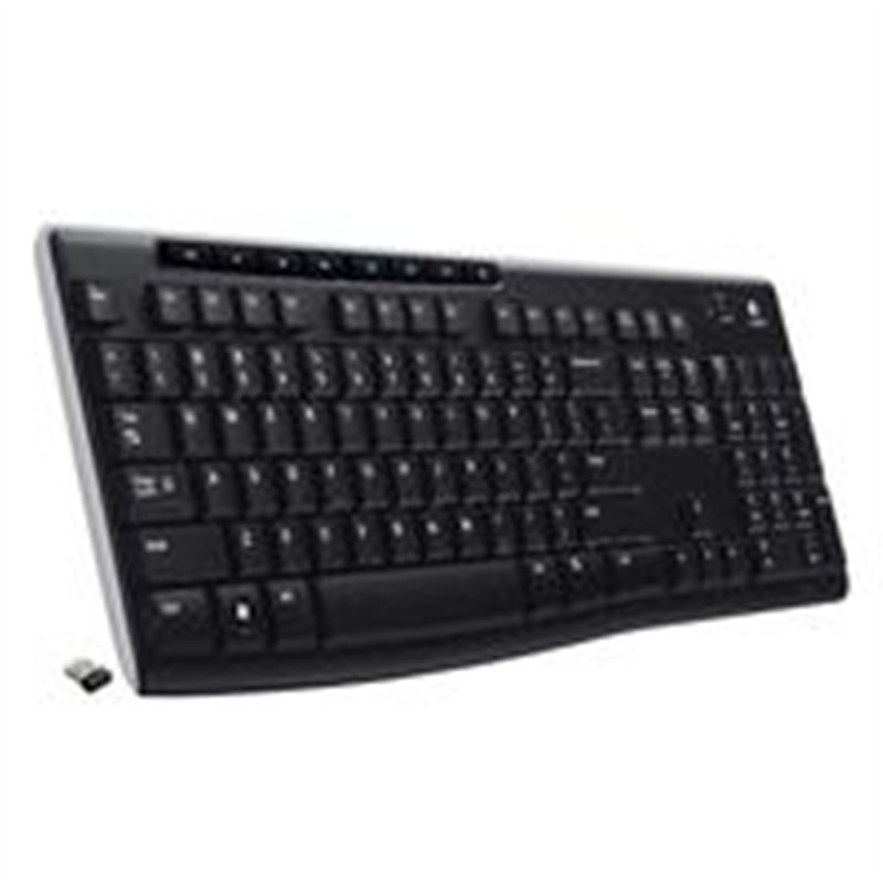 TECLADO LOGITECH K270 NEGRO MULTIMEDIA MINI RECEPTOR USB PC
