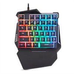 TECLADO BROBOTIX GAMER, ALAMBRICO USB, RGB, ONE HAND, NEGRO