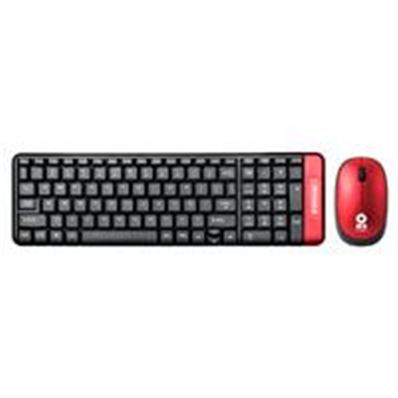 KIT DE TECLADO Y MOUSE INALÁMBRICO  MULTIMEDIA BROBOTIX ROJO