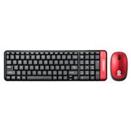 KIT DE TECLADO Y MOUSE INALÁMBRICO  MULTIMEDIA BROBOTIX ROJO