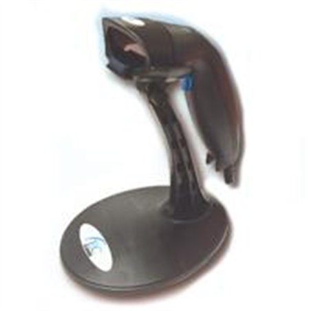 LECTOR DE CODIGO DE BARRAS EC LINE EC-LS-9620, NEGRO, LASER, USB, 1D, 200 LECTURAS POR SEGUNDO, AUTOMATICO O MANUAL, INCLUYE BAS