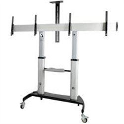 CARRITO PARA DOS TV DE 37 A 60 PULGADAS - HASTA 50KG CADA UNO - SOPORTE VESA MOVIL PARA DOS TV - CON ESTANTES PARA EQUIPOS - SOP