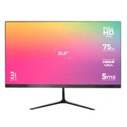 MONITOR ACTECK CAPTIVE VIVID SP215 / 21.5 PUL / PLANO / FULL HD / 75 HZ / 5 MS / VGA HDMI DC / NEGRO / AC-933858