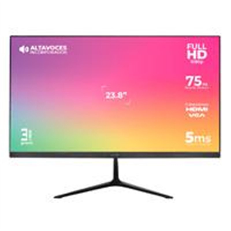 MONITOR ACTECK CAPTIVE VIVID SP240 / 23.8 PUL / PLANO / FULL HD / 75 HZ / BOCINAS INTEGRADAS / 5 MS / IPS / HDMI + VGA + DC / SO