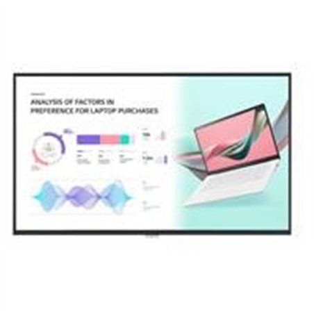 MONITOR DE SEÑALIZACION DIGITAL LG DE 43 PLG USO 24/7 BRILLO 500 NITS BISEL 9,9 MM T / R / L, 14,4 MM B PROFUNDIDAD 39,9 MM INTE