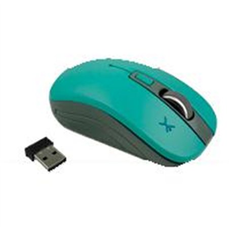 MOUSE INALAMBRICO OPTICO 800 A 1600 DPI SIMETRICO DONGLE USB PERFECT CHOICE ESSENTIAL - TURQUESA