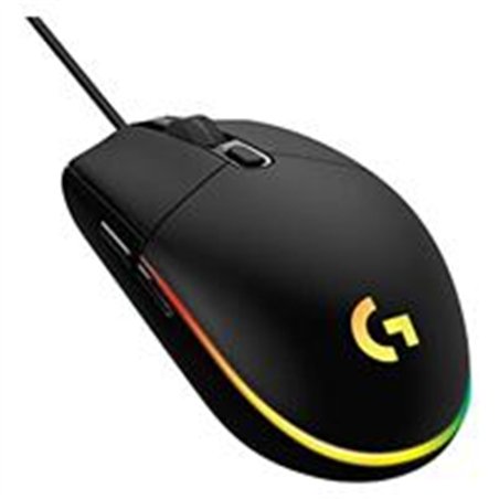 MOUSE GAMING LOGITECH G203 RGB LIGHTSYNC OPTICO USB ALAMBRICO 6 BOTONES PROGRAMABLES NEGRO