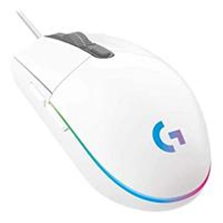 MOUSE GAMING LOGITECH G203 RGB LIGHTSYNC OPTICO USB ALAMBRICO 6 BOTONES PROGRAMABLES BLANCO