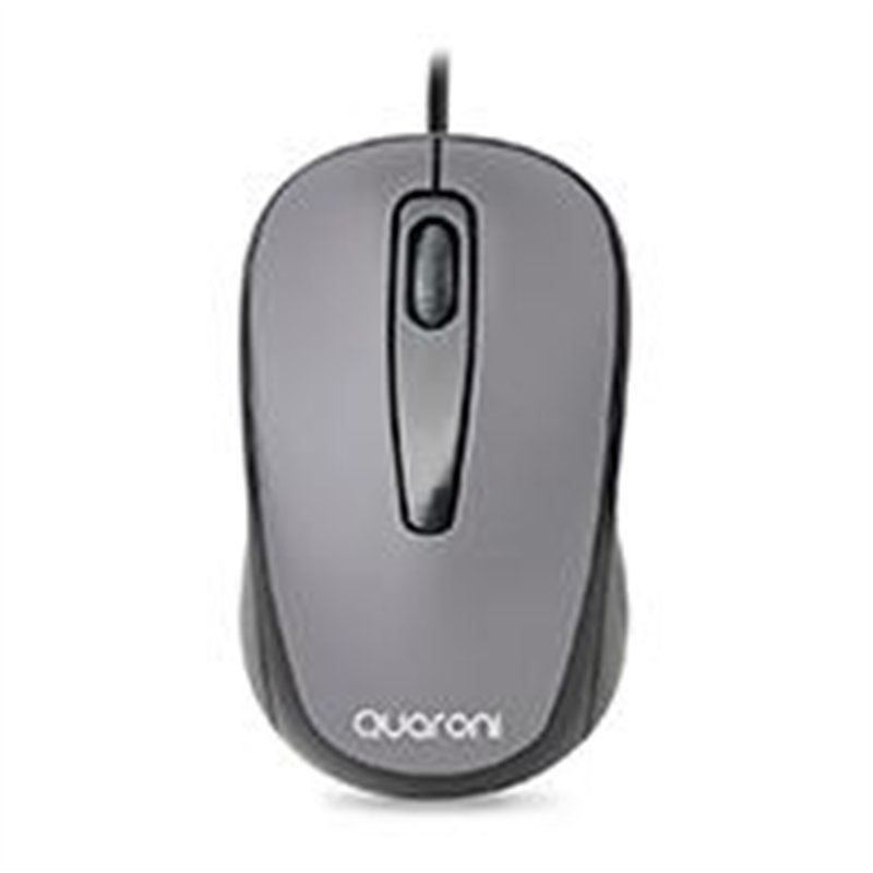 MOUSE OPTICO QUARONI ALAMBRICO COLOR GRIS 1200 DPI