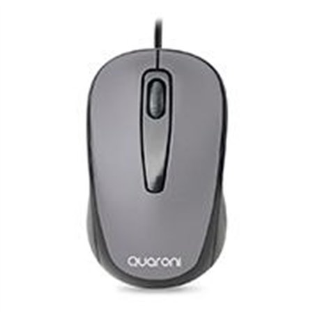 MOUSE OPTICO QUARONI ALAMBRICO COLOR GRIS 1200 DPI