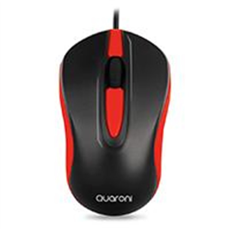 MOUSE OPTICO QUARONI ALAMBRICO COLOR ROJO 1200 DPI