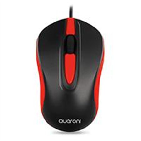 MOUSE OPTICO QUARONI ALAMBRICO COLOR ROJO 1200 DPI