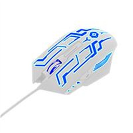 MOUSE GAMER ALAMBRICO 800 A 3600 DPI 6 BOTONES CONECTOR USB RGB VORTRED BY PERFECT CHOICE LEGACY - BLANCO