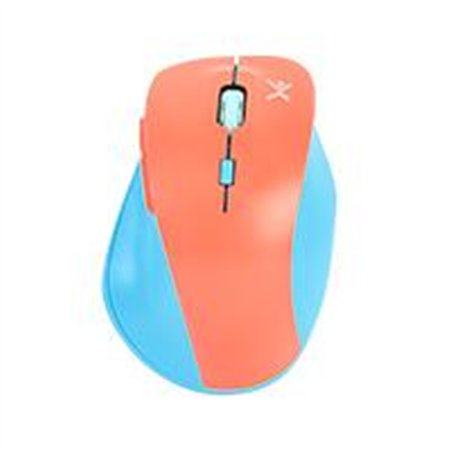 MOUSE INALAMBRICO 1600 DPI ERGONOMICO SILENCIOSO CONECTOR USB PERFECT CHOICE THUMB - AZUL/MAMEY
