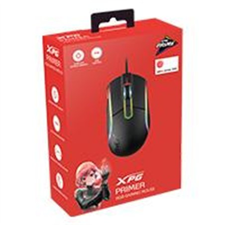 MOUSE XPG PRIMER SWITCH OMRON OPTICO PMW 3360 12000 DPI 50G 250 IPS ALAMBRICO USB TIPO A GAMER RGB COLOR NEGRO (PRIMER-BKCWW)