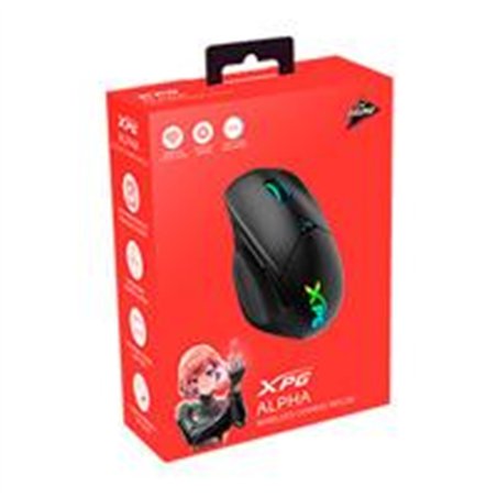 MOUSE XPG ALPHA WIRELESS SWITCH OMRON PIXART PAW 3335 16000 DPI 400 IPS RGB 6 BOTONES USB TIPO C BLUETOOTH INALAMBRICO 2.4G GAME