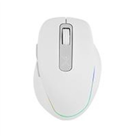 MOUSE INALAMBRICO 1000 A 1600 DPI RECARGABLE CONECTOR USB CLIC SILENCIOSO LUZ RGB ERGONOMICO PERFECT CHOICE LUMIER PRO - BLANCO