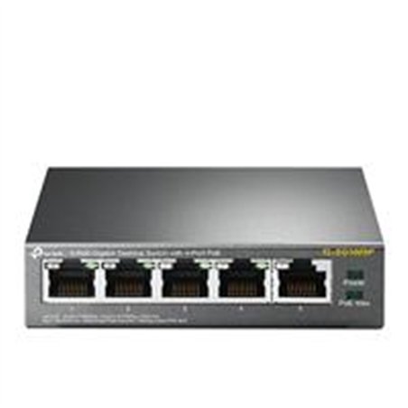 SWITCH | TP-LINK | TL-SG1005P | 5 PUERTOS RJ45 GIGABIT 10/100/1000 MBPS | NO ADMINISTRABLE |CON 4 PUERTOS POE | PARA ESCRITORIO