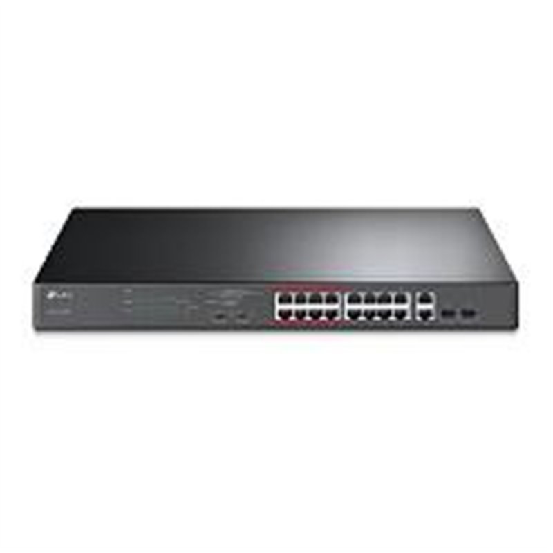 SWITCH |TP-LINK | TL-SL1218MP | 16 PUERTOS RJ45 10/100 MBPS POE CON 2 PUERTOS RJ45 GIGABIT Y 2 RANURAS SFP GIGABIT | NO ADMINIST