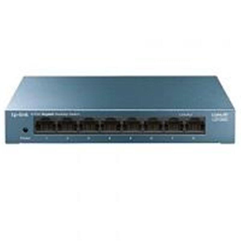 SWITCH | TP-LINK | LS108G | 8 PUERTOS RJ45 GIGABIT |  NO ADMINISTRABLE | CARCASA METALICA | PARA ESCRITORIO O MONTAJE EN PARED