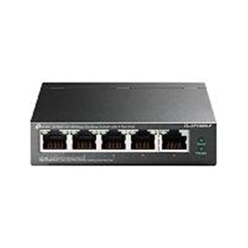 SWITCH | TP-LINK | TL-SF1005LP| 5 PUERTOS RJ45 10/100 MBPS | NO ADMINISTRABLE |CON 4 PUERTOS POE | PARA ESCRITORIO