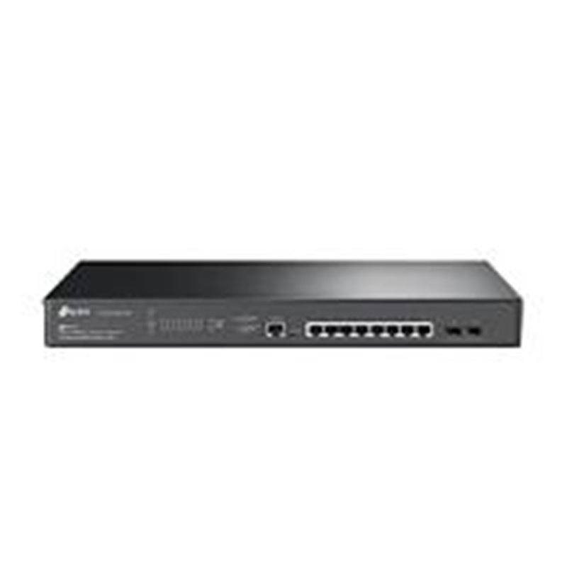 SWITCH TP-LINK TL-SG3210XHP-M2 8 PUERTOS RJ45 GIGABIT 100/1000/2500 MBPS POE ADMINISTRABLE CON 2 RANURAS 10G SFP 1 RJ45 CONSOLA 