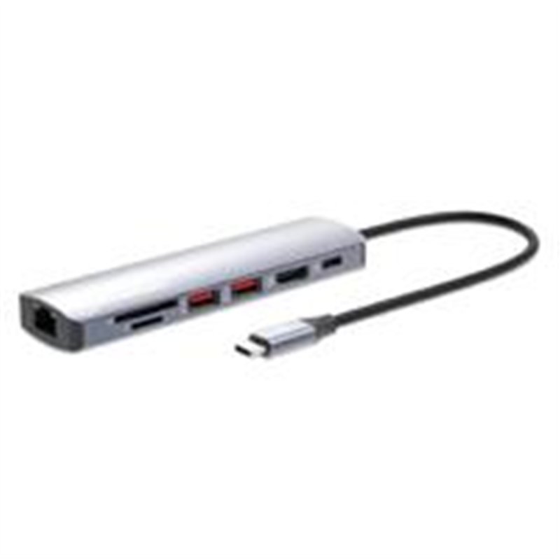 ESTACIÓN DOCKING, MANHATTAN, 153966, USB-C CON LECTOR DE TARJETAS, 7 EN 1